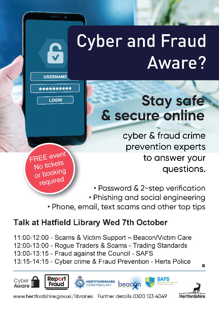Cyber and Fraud Aware event poster